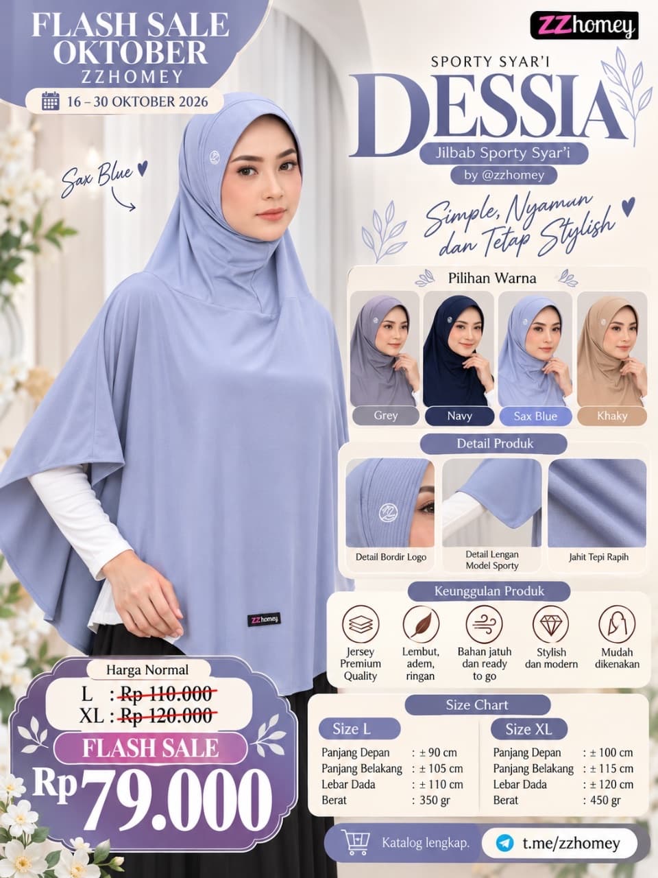 Dessia Jilbab Sporty Syar'i New